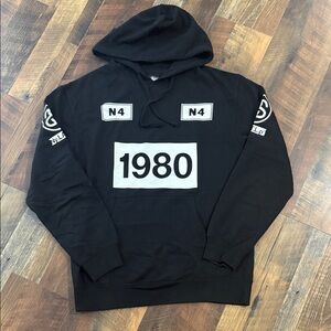 Stüssy Vintage 1980 N4 Big Logo Pullover Hoodie - Black